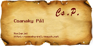 Csanaky Pál névjegykártya