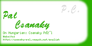 pal csanaky business card
